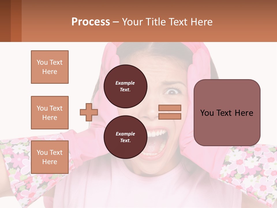 A Woman Holding Her Hands Up To Her Face PowerPoint Template