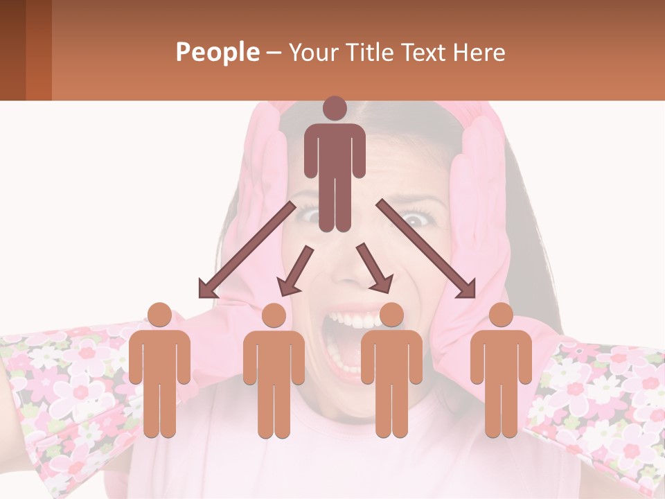 A Woman Holding Her Hands Up To Her Face PowerPoint Template