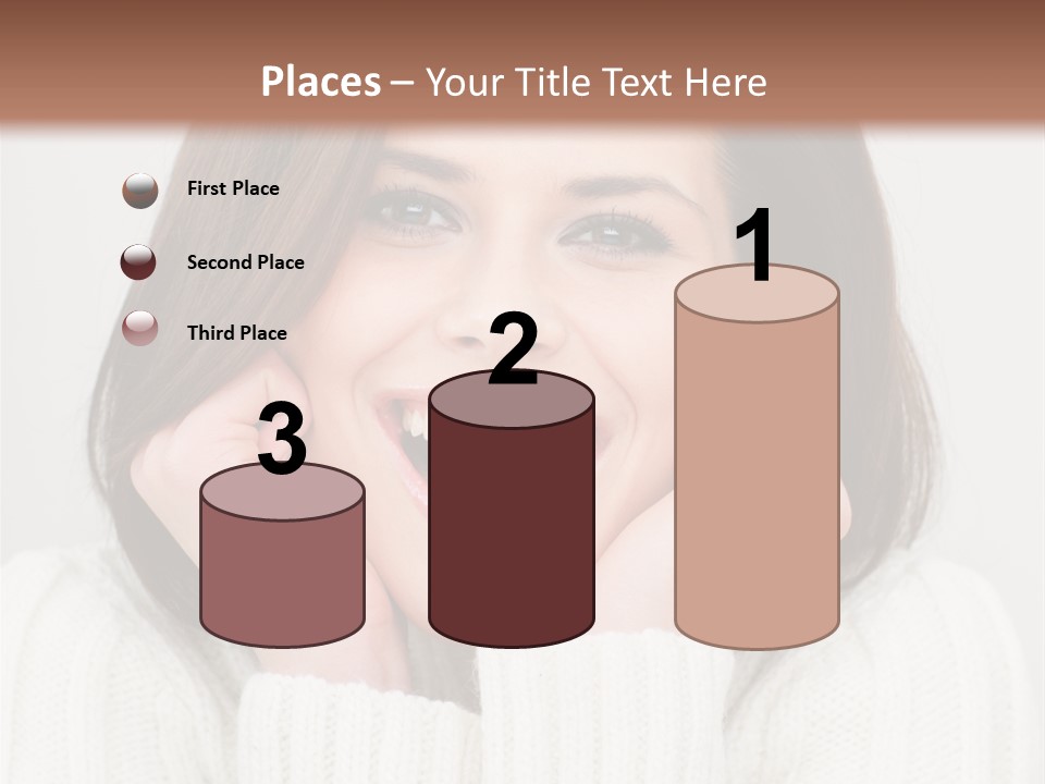 A Woman Smiling With Her Hands On Her Face PowerPoint Template