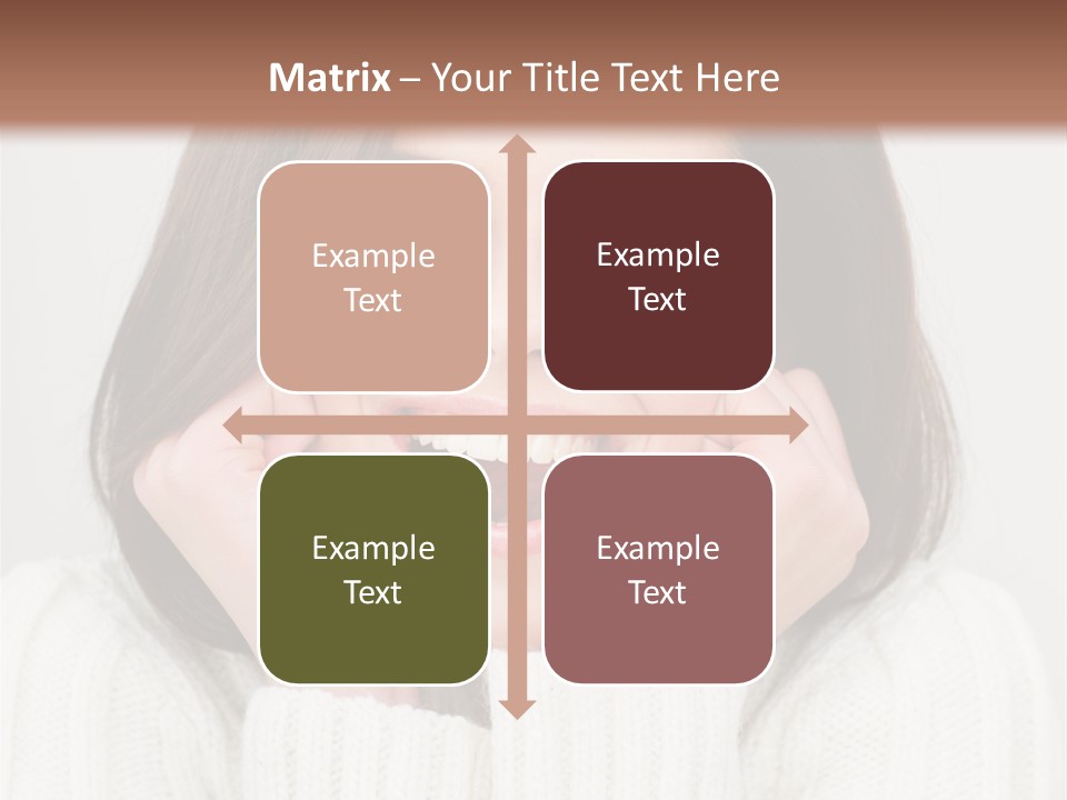 A Woman Smiling With Her Hands On Her Face PowerPoint Template