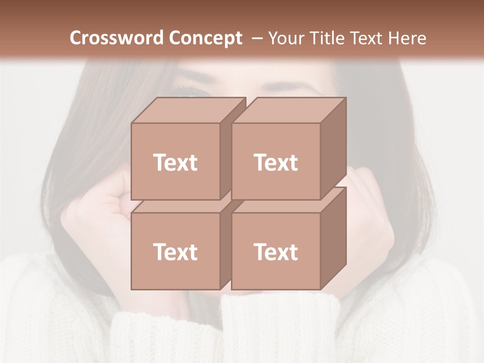 A Woman Smiling With Her Hands On Her Face PowerPoint Template