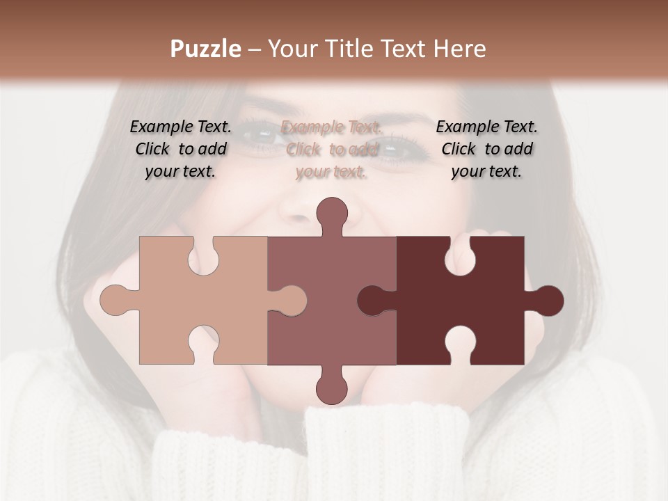 A Woman Smiling With Her Hands On Her Face PowerPoint Template