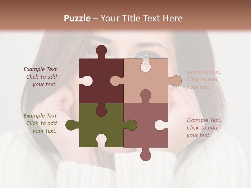 A Woman Smiling With Her Hands On Her Face PowerPoint Template
