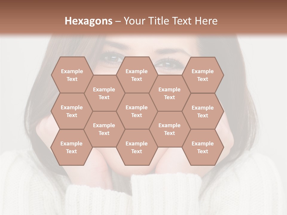 A Woman Smiling With Her Hands On Her Face PowerPoint Template
