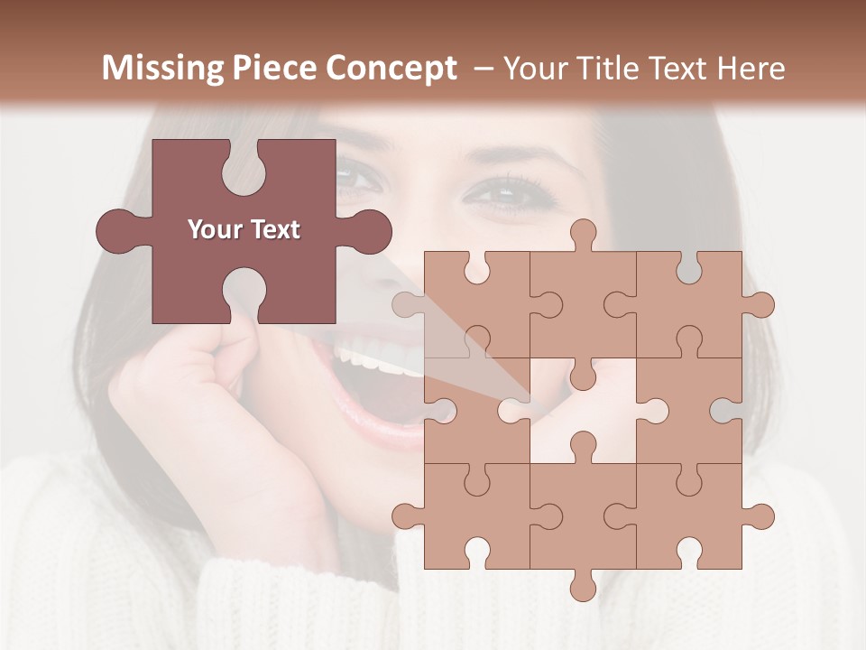 A Woman Smiling With Her Hands On Her Face PowerPoint Template