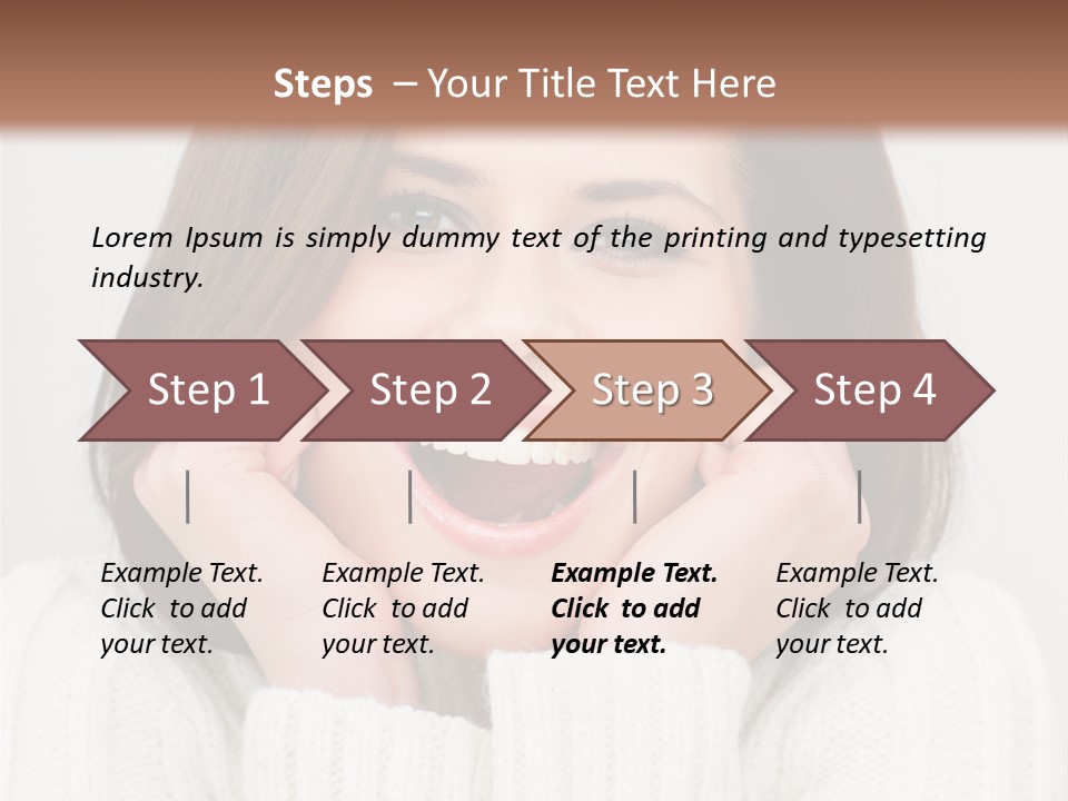 A Woman Smiling With Her Hands On Her Face PowerPoint Template