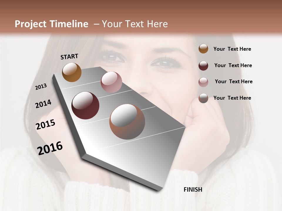 A Woman Smiling With Her Hands On Her Face PowerPoint Template