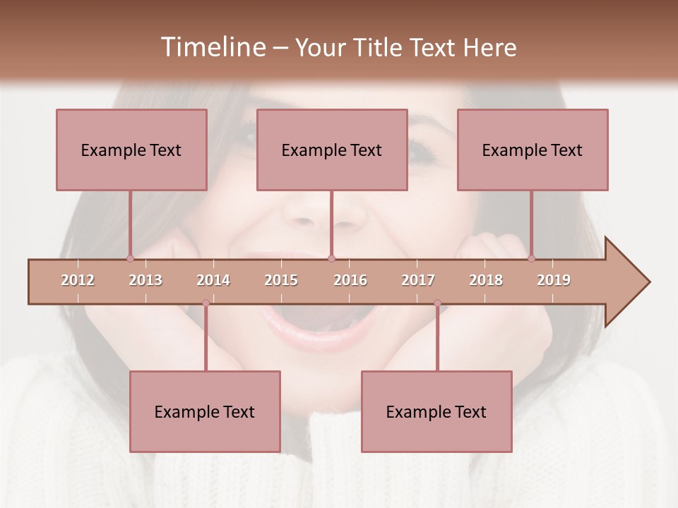 A Woman Smiling With Her Hands On Her Face PowerPoint Template