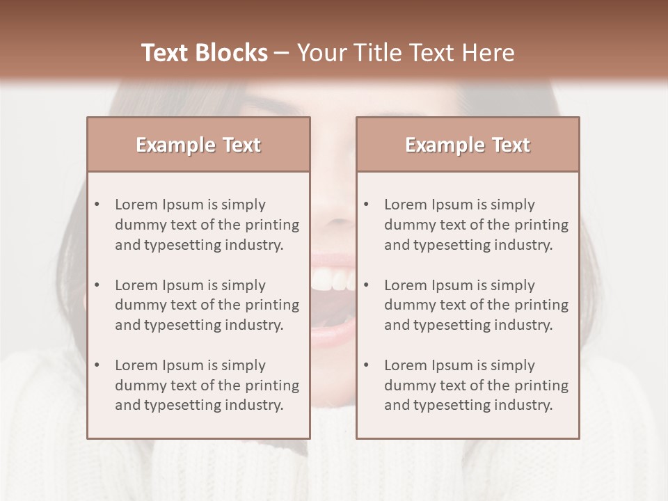A Woman Smiling With Her Hands On Her Face PowerPoint Template