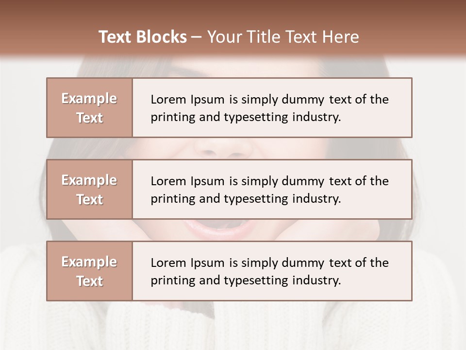 A Woman Smiling With Her Hands On Her Face PowerPoint Template