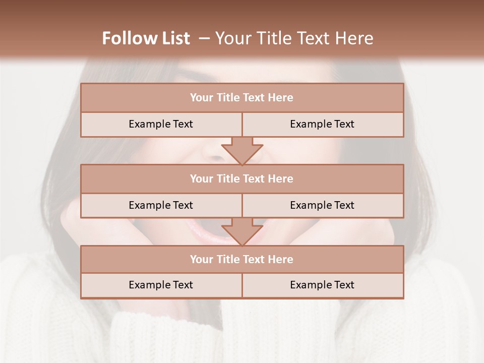 A Woman Smiling With Her Hands On Her Face PowerPoint Template