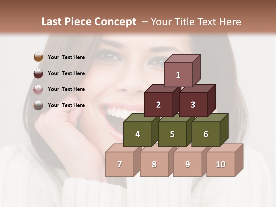 A Woman Smiling With Her Hands On Her Face PowerPoint Template
