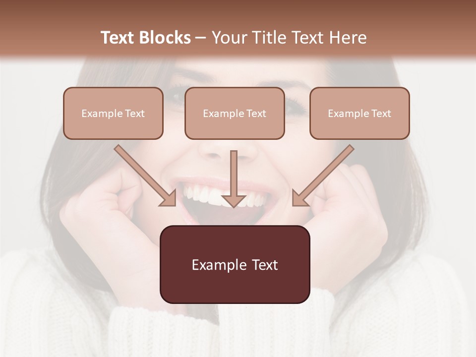 A Woman Smiling With Her Hands On Her Face PowerPoint Template