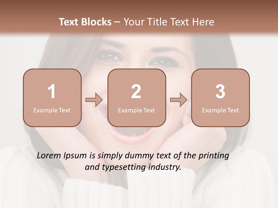 A Woman Smiling With Her Hands On Her Face PowerPoint Template