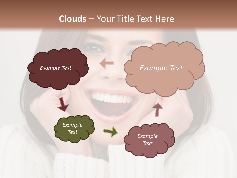 A Woman Smiling With Her Hands On Her Face PowerPoint Template