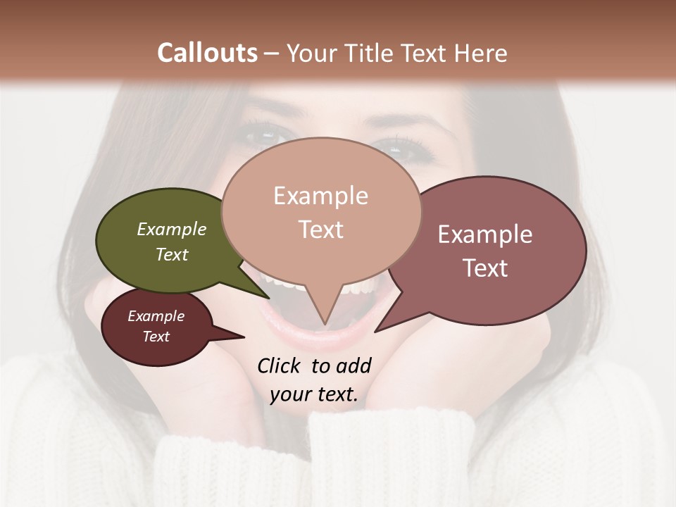 A Woman Smiling With Her Hands On Her Face PowerPoint Template