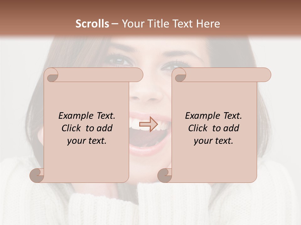 A Woman Smiling With Her Hands On Her Face PowerPoint Template
