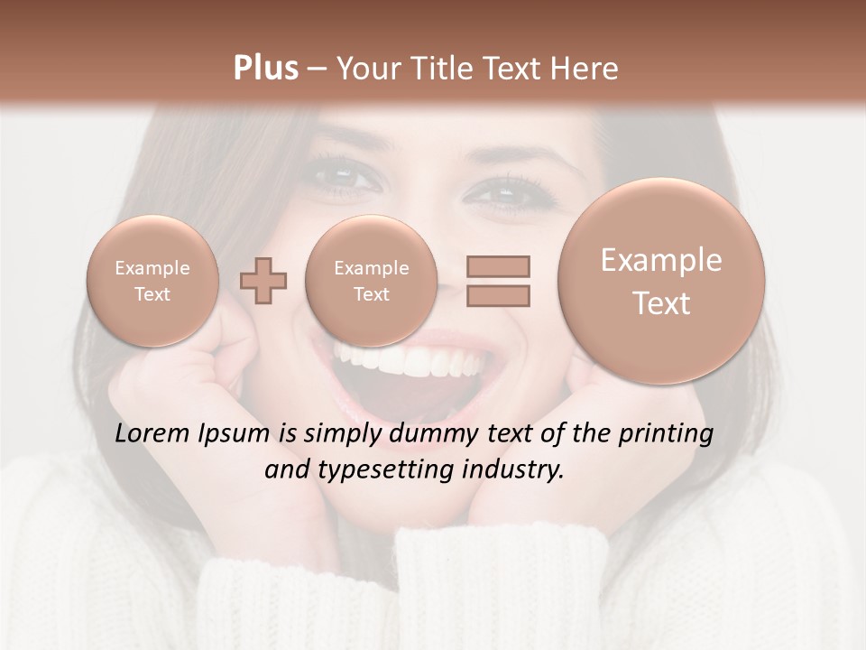 A Woman Smiling With Her Hands On Her Face PowerPoint Template