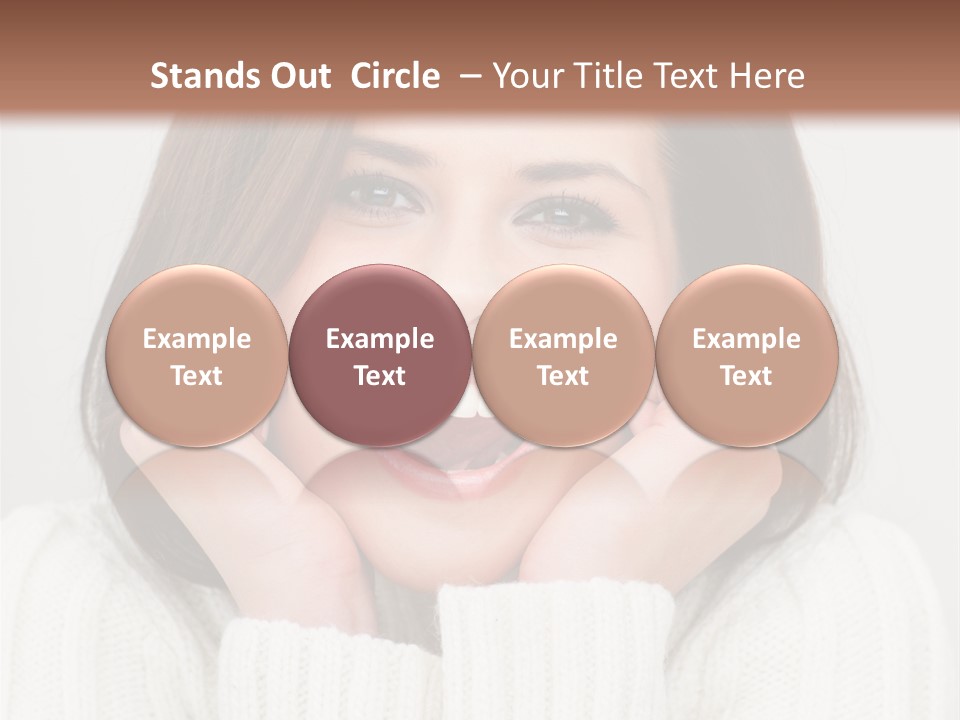 A Woman Smiling With Her Hands On Her Face PowerPoint Template