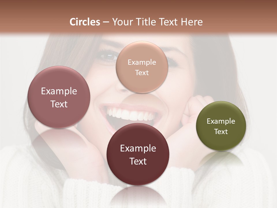 A Woman Smiling With Her Hands On Her Face PowerPoint Template