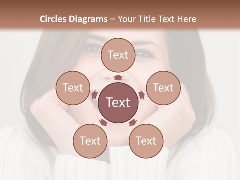 A Woman Smiling With Her Hands On Her Face PowerPoint Template