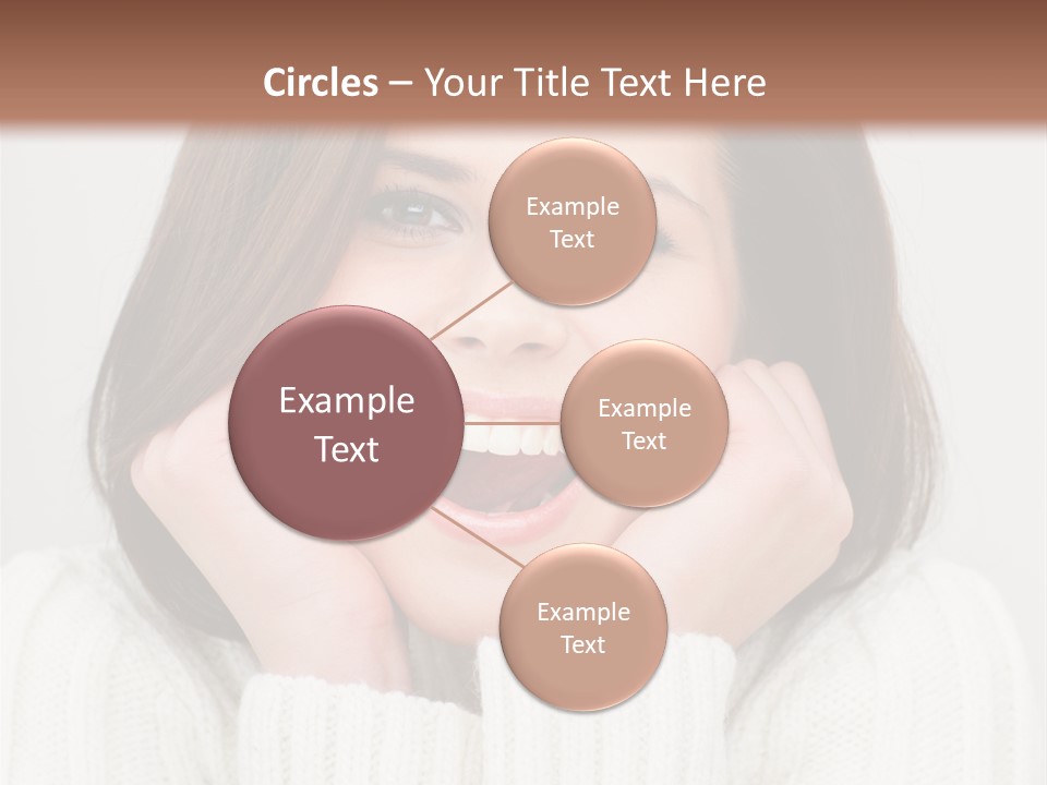 A Woman Smiling With Her Hands On Her Face PowerPoint Template