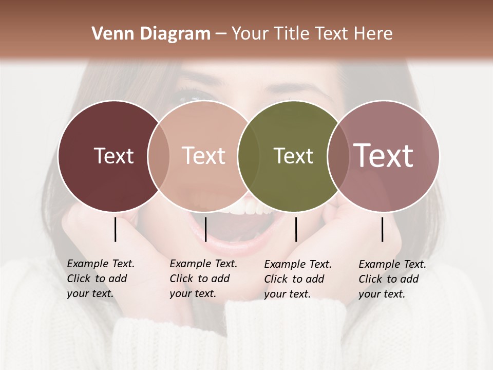 A Woman Smiling With Her Hands On Her Face PowerPoint Template