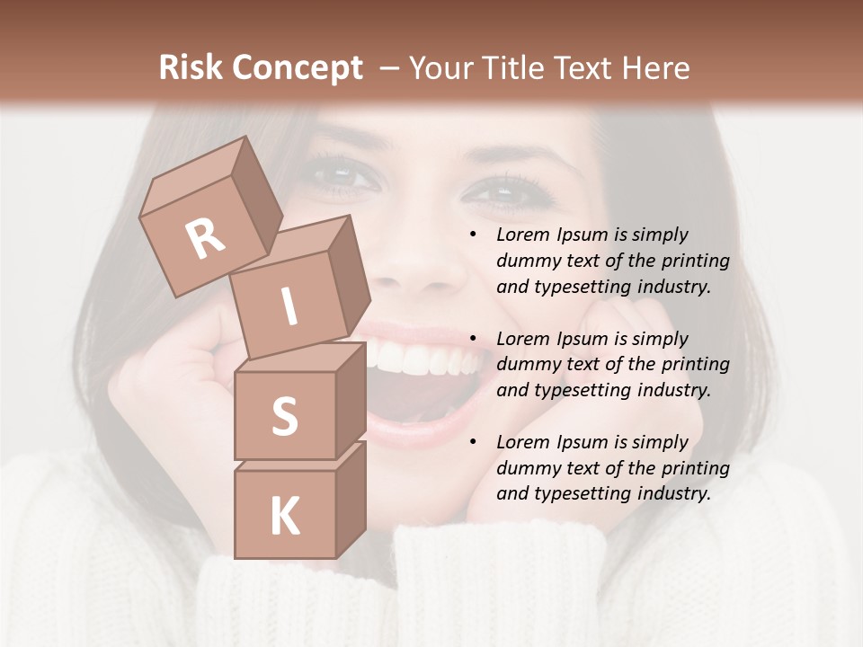 A Woman Smiling With Her Hands On Her Face PowerPoint Template