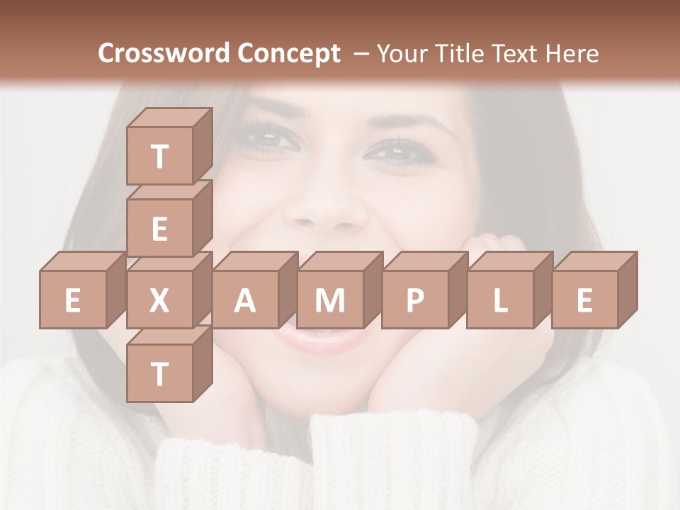 A Woman Smiling With Her Hands On Her Face PowerPoint Template