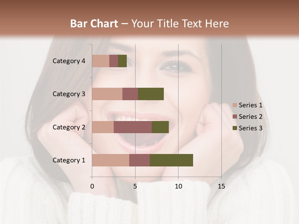 A Woman Smiling With Her Hands On Her Face PowerPoint Template