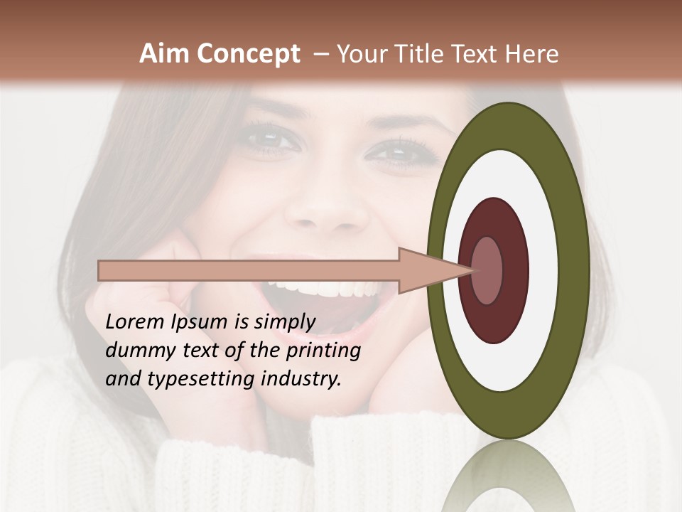 A Woman Smiling With Her Hands On Her Face PowerPoint Template