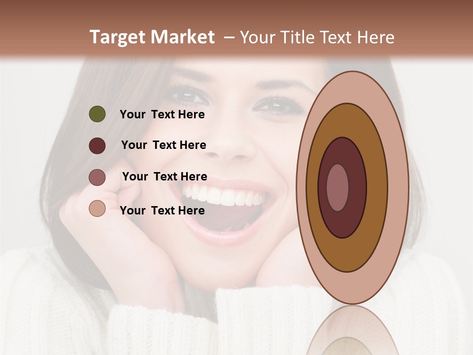 A Woman Smiling With Her Hands On Her Face PowerPoint Template