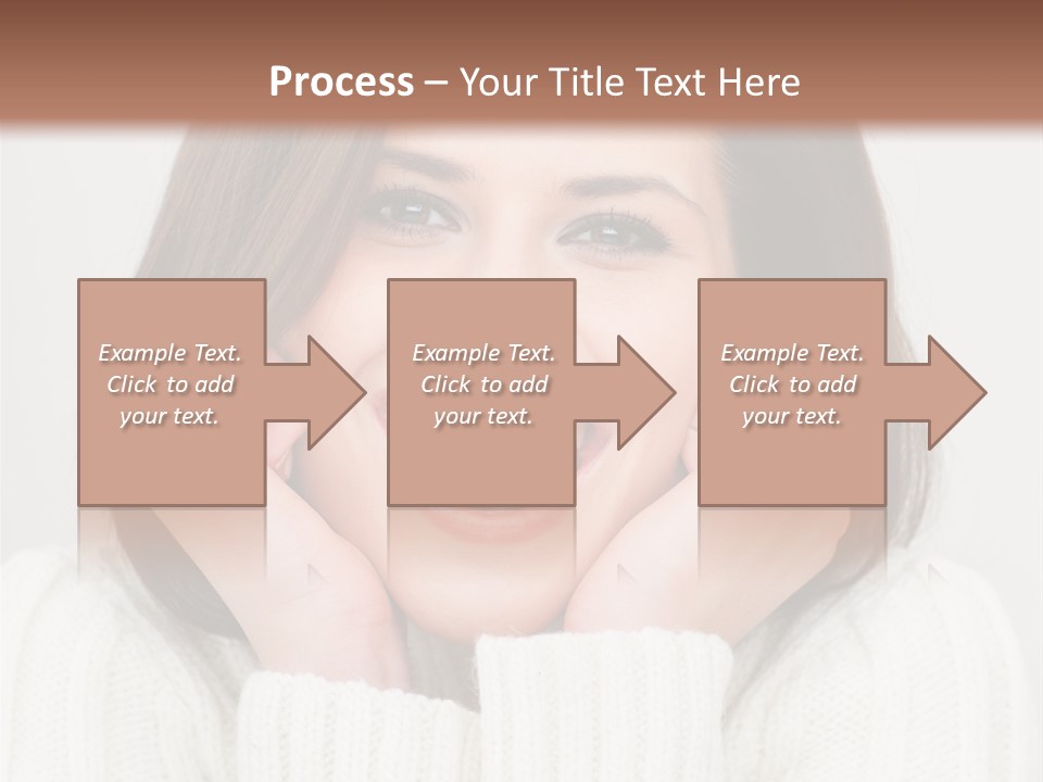 A Woman Smiling With Her Hands On Her Face PowerPoint Template