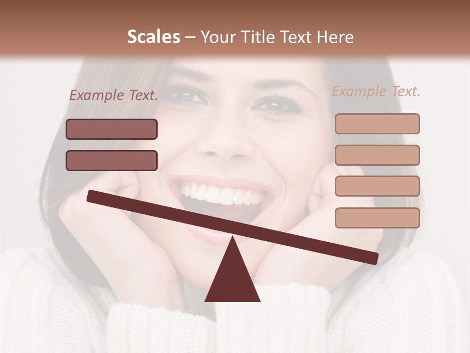 A Woman Smiling With Her Hands On Her Face PowerPoint Template