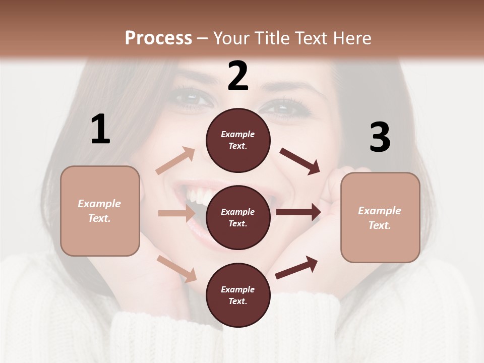 A Woman Smiling With Her Hands On Her Face PowerPoint Template