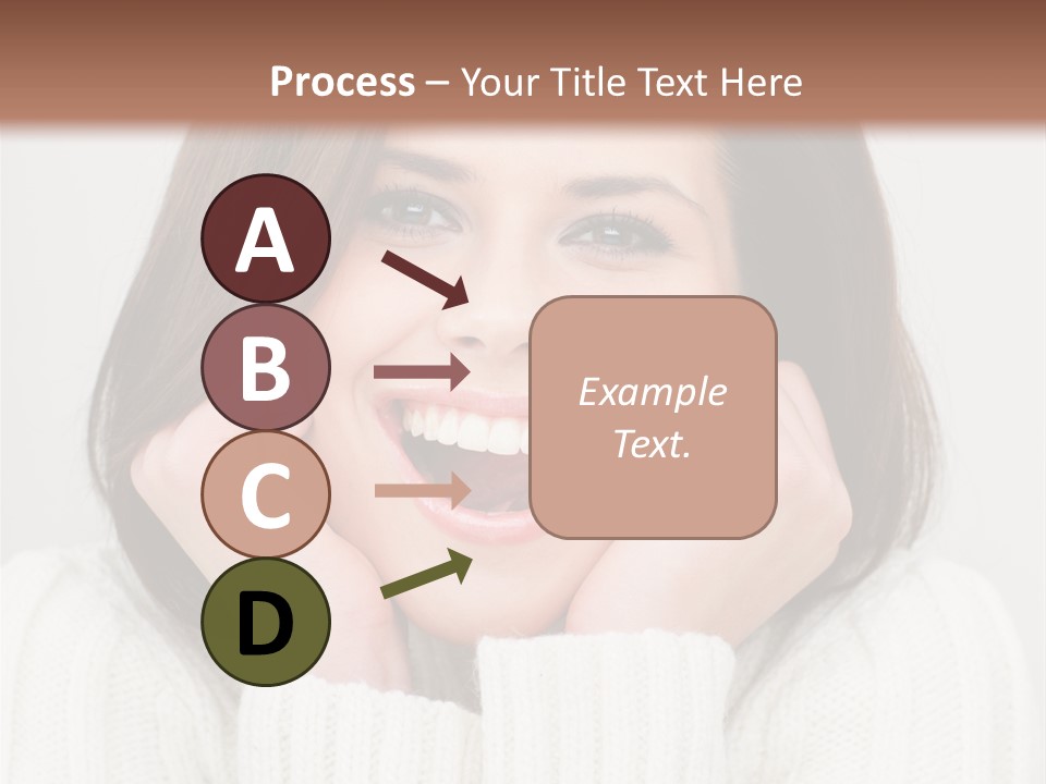 A Woman Smiling With Her Hands On Her Face PowerPoint Template