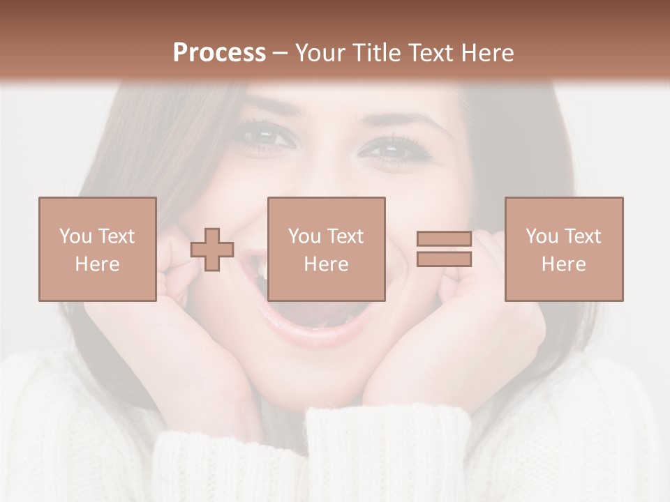 A Woman Smiling With Her Hands On Her Face PowerPoint Template