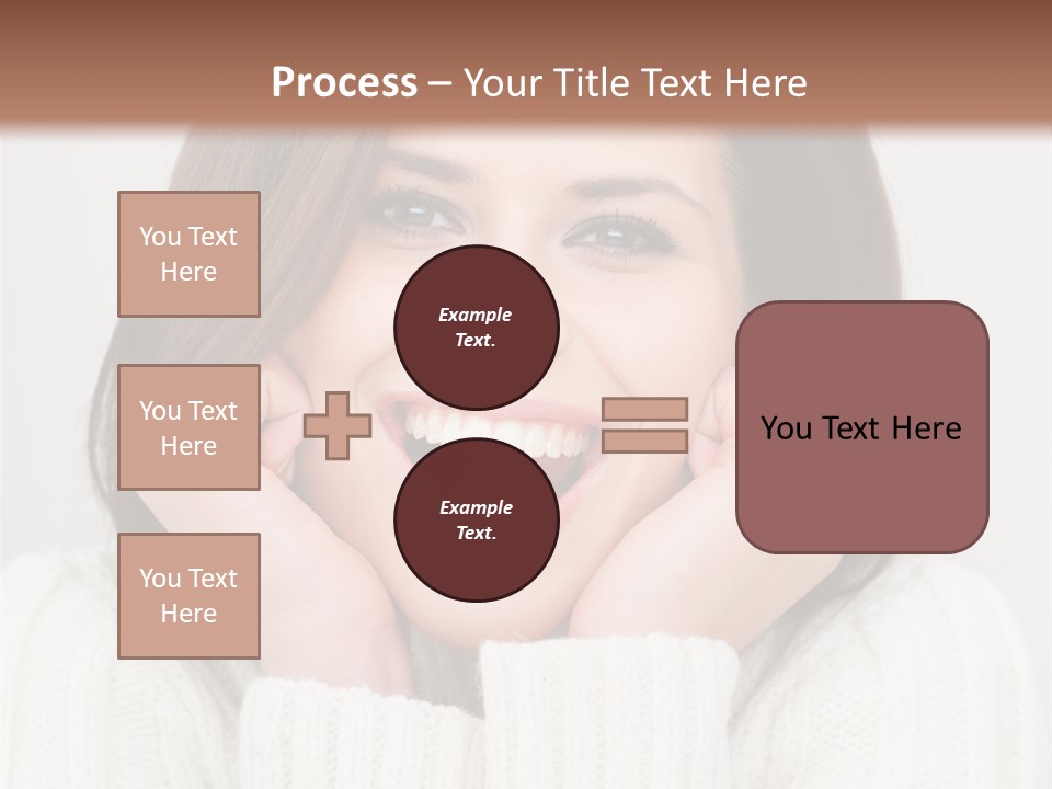 A Woman Smiling With Her Hands On Her Face PowerPoint Template