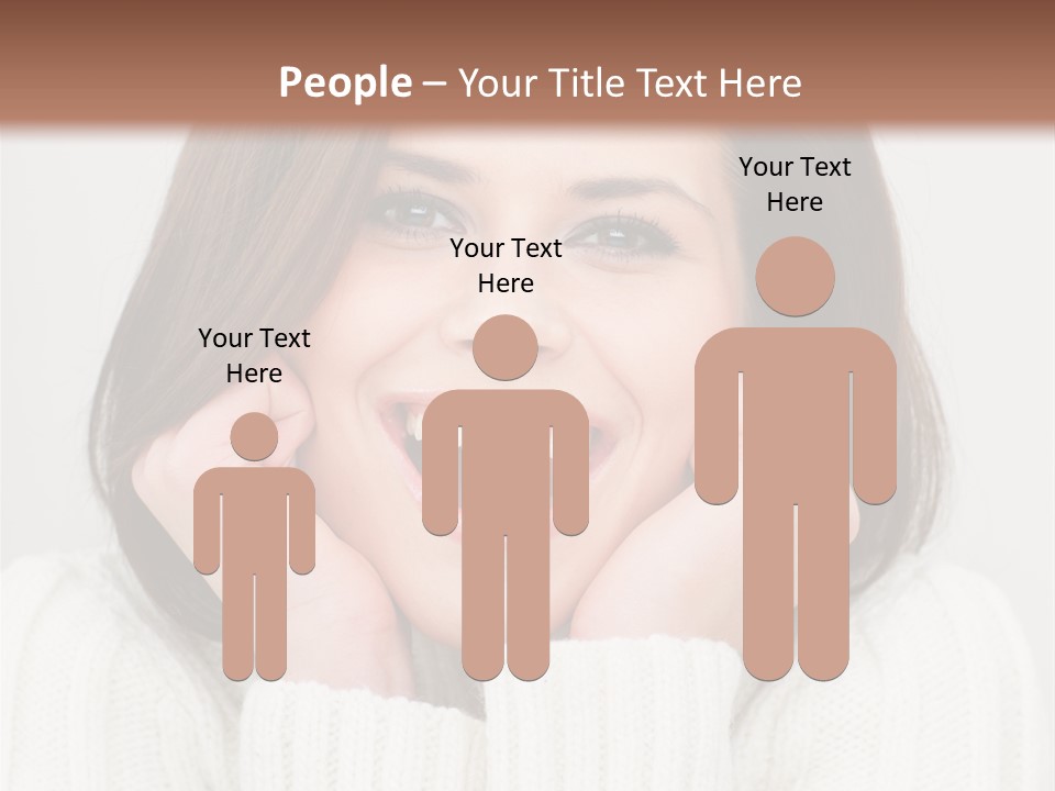 A Woman Smiling With Her Hands On Her Face PowerPoint Template
