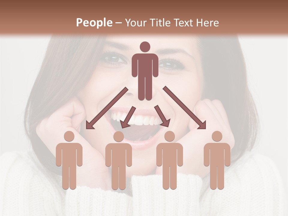 A Woman Smiling With Her Hands On Her Face PowerPoint Template