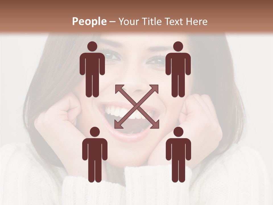 A Woman Smiling With Her Hands On Her Face PowerPoint Template