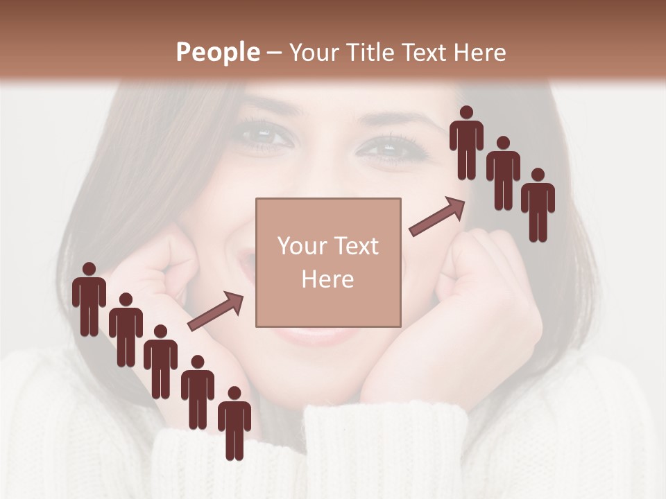A Woman Smiling With Her Hands On Her Face PowerPoint Template
