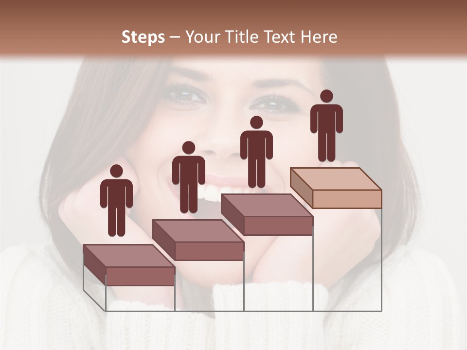 A Woman Smiling With Her Hands On Her Face PowerPoint Template