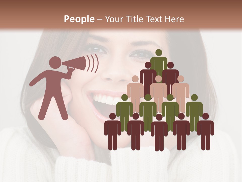 A Woman Smiling With Her Hands On Her Face PowerPoint Template