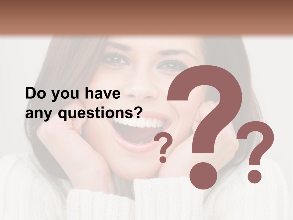 A Woman Smiling With Her Hands On Her Face PowerPoint Template