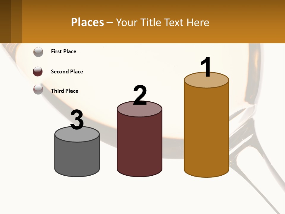 A Glass Of White Wine On A White Background PowerPoint Template