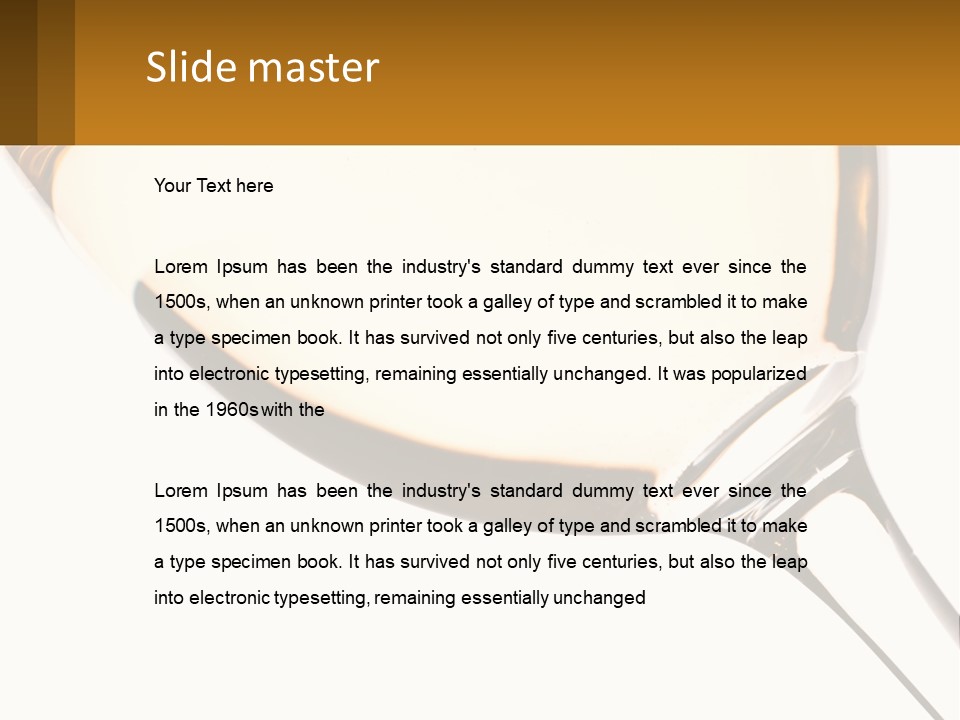 A Glass Of White Wine On A White Background PowerPoint Template