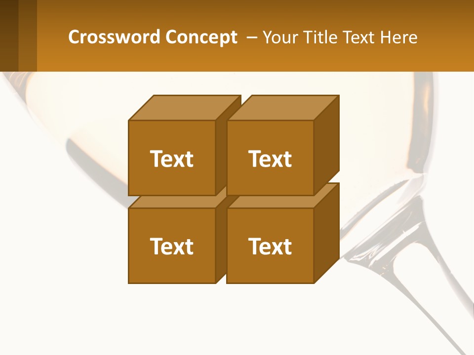 A Glass Of White Wine On A White Background PowerPoint Template