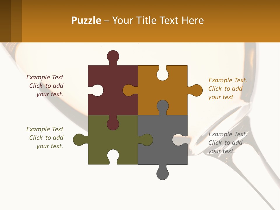 A Glass Of White Wine On A White Background PowerPoint Template