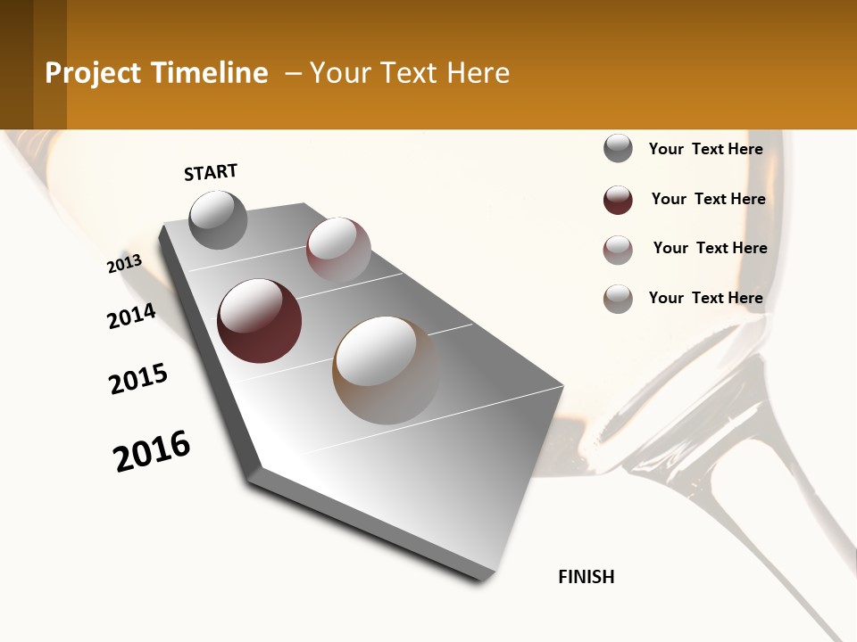 A Glass Of White Wine On A White Background PowerPoint Template